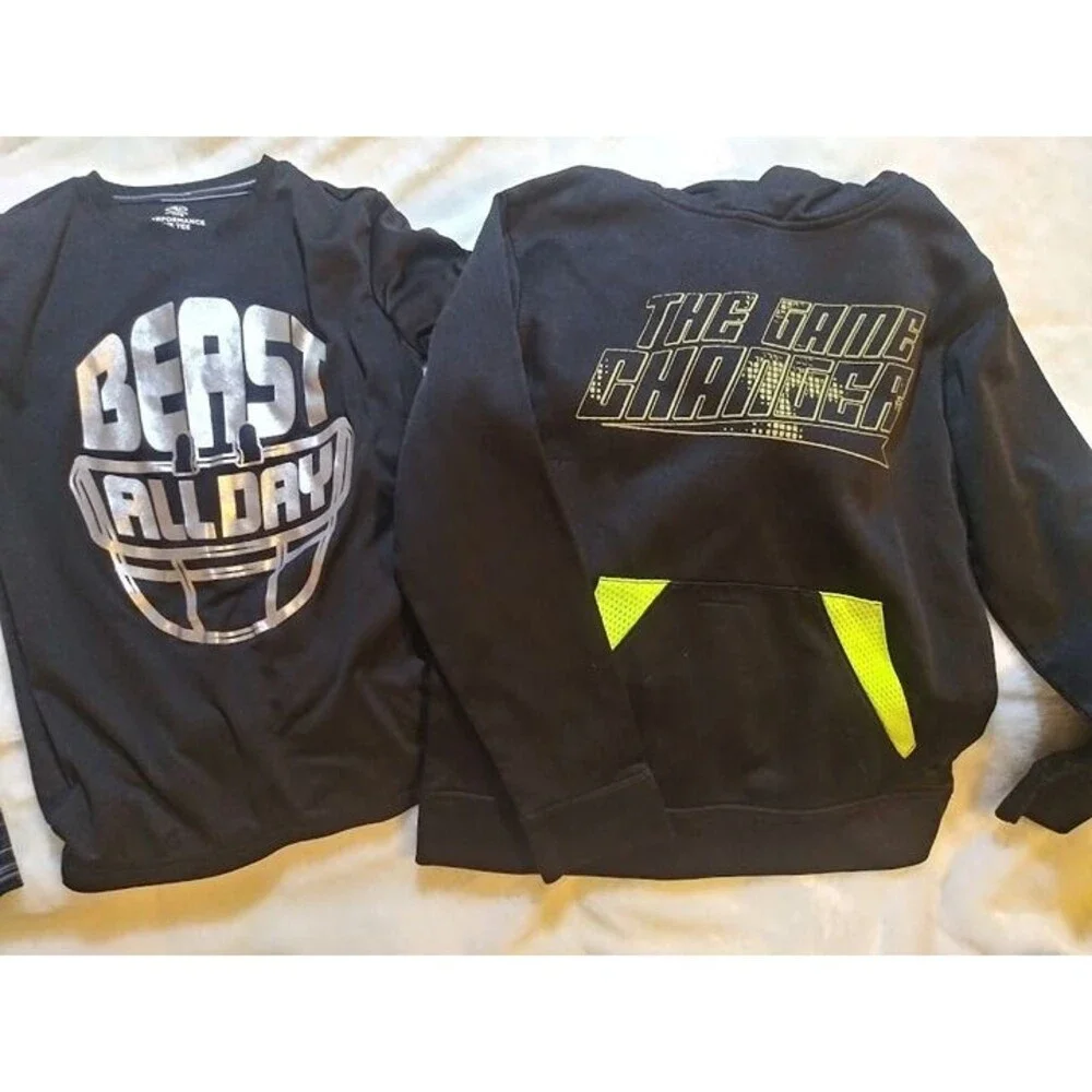 Beast & Game Changer Boys Athletic Long Sleeve Shirts – Size Large (10–12) –#C
